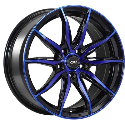 Gloss Black - Machined Face - Blue Face alloy by DAI WHEELS (15x6.5 38.0 mm) pa1
