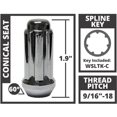 WEST COAST WHEEL ACCESSORIES - W5896ST - Wheel Truck Lug Nut pa2