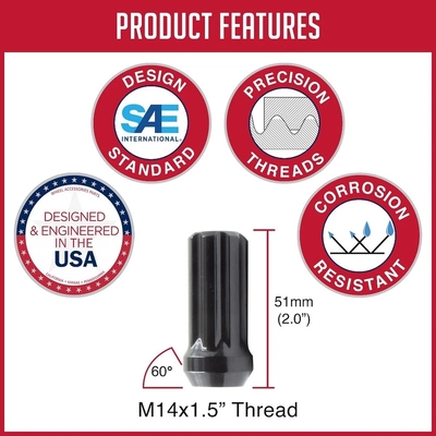 COYOTE WHEEL ACCESSORIES - 331148BLK - Lug nuts pa2