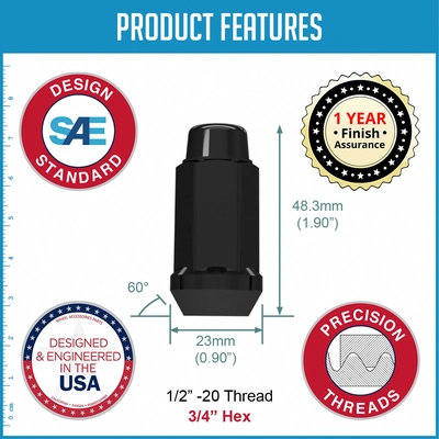 COYOTE WHEEL ACCESSORIES - 701142BLK - Lug Nut pa2
