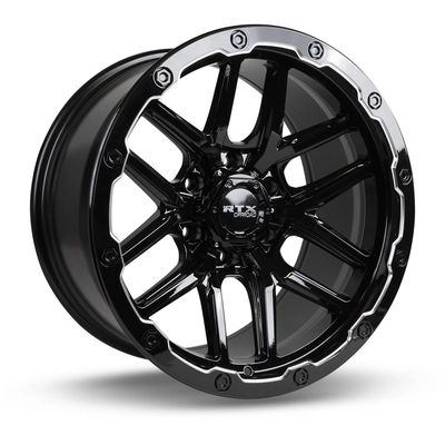Volcano Gloss Black Milled Edge Wheel by RTX (18x9.5 -10mm) pa1
