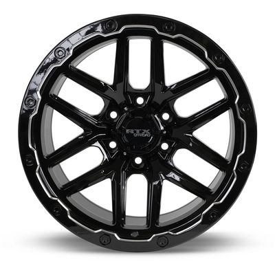 Volcano Gloss Black Milled Edge Wheel by RTX (18x9.5 -10mm) pa2
