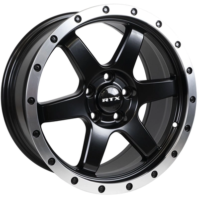 Dakar Satin Black Machined Edge Lip Wheel by RTX (17x8 35mm) pa1