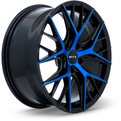 Valkyrie Gloss Black Machined Blue Wheel by RTX (18x8 40mm) pa2