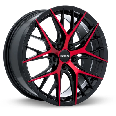 Valkyrie Gloss Black Machined Red Wheel by RTX (18x8 40mm) pa2