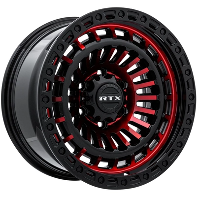 Moab Gloss Black Machined Red Wheel by RTX (17x9 -15mm) pa1