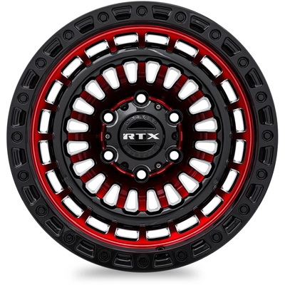 Moab Gloss Black Machined Red Wheel by RTX (17x9 -15mm) pa2
