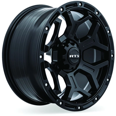 Goliath Satin Black with Milled Rivets Wheel by RTX (17x9 -15mm) pa1