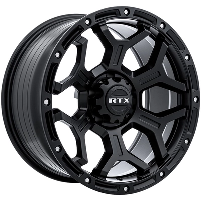 Goliath Satin Black with Milled Rivets Wheel by RTX (17x9 -15mm) pa2