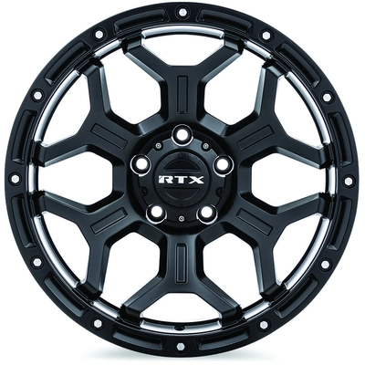 Goliath Satin Black with Milled Rivets Wheel by RTX (17x9 -15mm) pa3