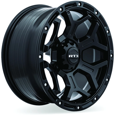 Goliath Satin Black with Milled Rivets Wheel by RTX (17x9 0mm) pa2
