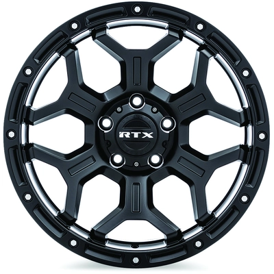 Goliath Satin Black with Milled Rivets Wheel by RTX (18x9 0mm) pa2