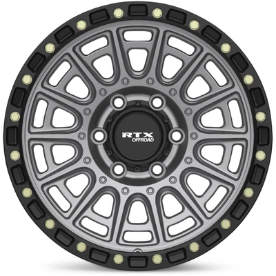 Striker Matte Gunmetal with Black Lip and Milled Rivets Wheel by RTX (17x8.5 10mm) pa2
