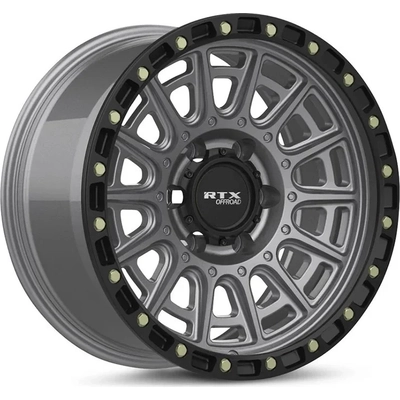 Striker Matte Gunmetal with Black Lip and Milled Rivets Wheel by RTX (20x9 10mm) pa1