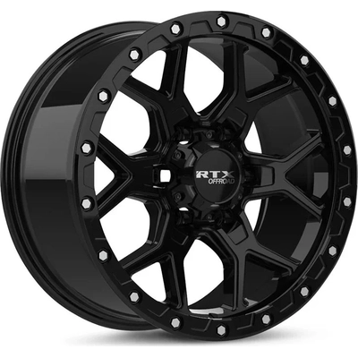 Storm Gloss Black with Milled Rivets Wheel by RTX (20x9 20mm) pa1