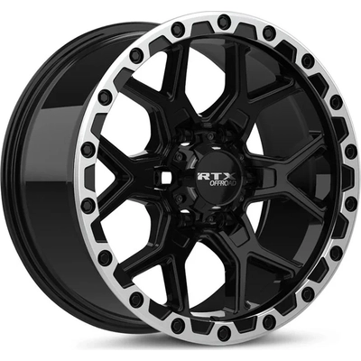 Storm Gloss Black Milled with Machined Lip Wheel by RTX (20x9 20mm) pa1