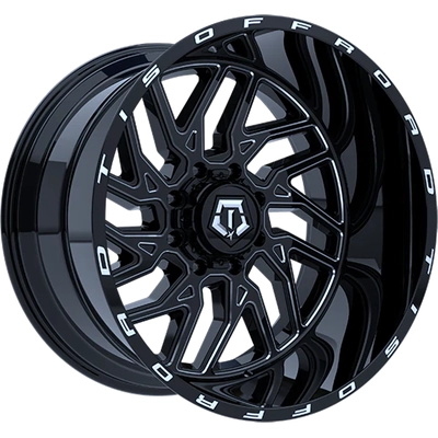 544 Gloss Black - Milled Edge Wheel by TIS WHEELS (22x12 -44mm) pa31