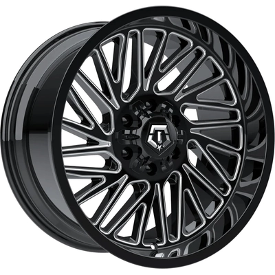 553 Gloss Black - Milled Edge Wheel by TIS WHEELS (20x10 -12mm) pa31