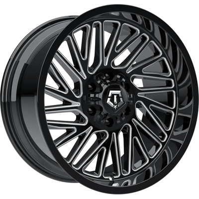 553 Gloss Black - Milled Edge Wheel by TIS WHEELS (20x10 -12mm) pa31