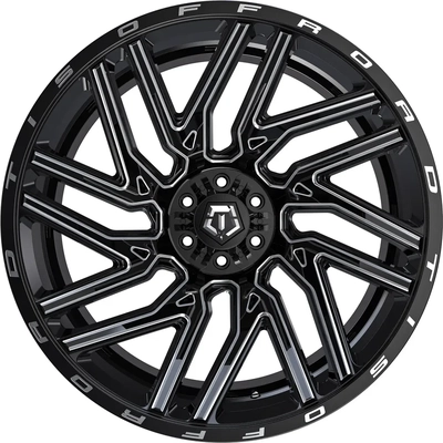 554 Gloss Black - Milled Edge Wheel by TIS WHEELS (22x10 -19mm) pa31