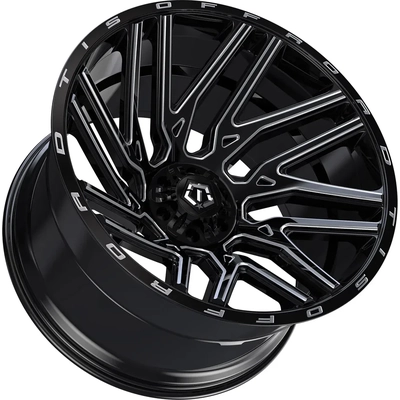 554 Gloss Black - Milled Edge Wheel by TIS WHEELS (22x10 -19mm) pa32