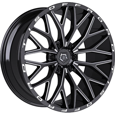 566 Gloss Black - Milled Edge Wheel by TIS WHEELS (20x12 -44mm) pa2