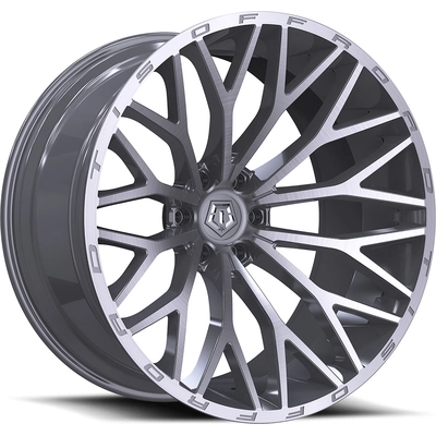 566 Silver - Brushed Face Wheel by TIS WHEELS (20x10 -24mm) pa2