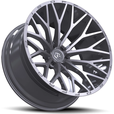 566 Silver - Brushed Face Wheel by TIS WHEELS (20x10 -24mm) pa3