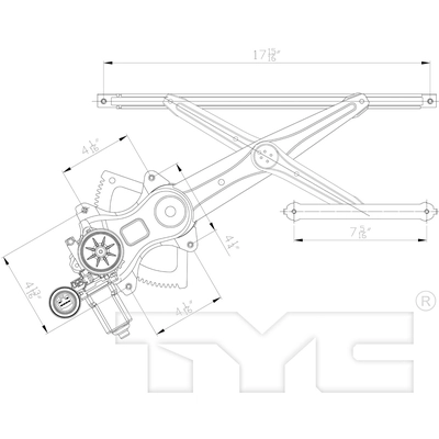 Regulateur de vitre avec moteur de TYC - 660574 pa2
