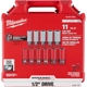 Purchase Top-Quality MILWAUKEE - 49-66-7833 - 1/2 Drive SAE & Metric 11PC Lug Nut Wheel Socket Set pa6