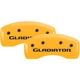 Purchase Top-Quality MGP CALIPER COVERS - 42021SGLDYL - Gloss Yellow Caliper Covers with Gladiator Engraving pa2