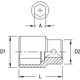 Purchase Top-Quality GENIUS - 413822 - 1/2" Dr. 22mm Impact Socket  (Pack of 10) pa2