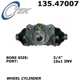 Purchase Top-Quality Cylindre de roue arrière par CENTRIC PARTS - 135.47007 pa2