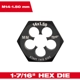 Purchase Top-Quality MILWAUKEE - 49-57-5366 - Hex Threading Die pa4