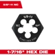 Purchase Top-Quality MILWAUKEE - 49-57-5369 - Hex Threading Die pa2