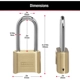 Purchase Top-Quality MASTER LOCK - 175DLH - 2 in Wide Resettable Combination Brass Padlock pa4