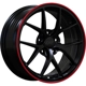 Purchase Top-Quality DAI WHEELS - DW1321601 - SKY Gloss Black - Red Line Wheel  (16x7.0 40mm) pa31