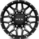 Purchase Top-Quality Claw Gloss Black Milled with Rivets Wheel by RTX (18x9 18mm) pa2