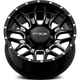 Purchase Top-Quality Claw Gloss Black Milled with Rivets Wheel by RTX (20x9 0mm) pa3