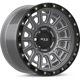Purchase Top-Quality Striker Matte Gunmetal with Black Lip and Milled Rivets Wheel by RTX (20x9 10mm) pa1