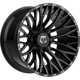 Purchase Top-Quality 566 Gloss Black - Milled Edge Wheel by TIS WHEELS (20x12 -44mm) pa4