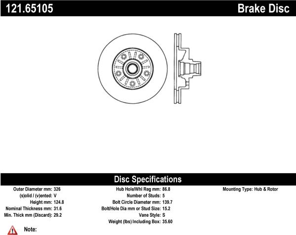 Front Disc Brake Rotor