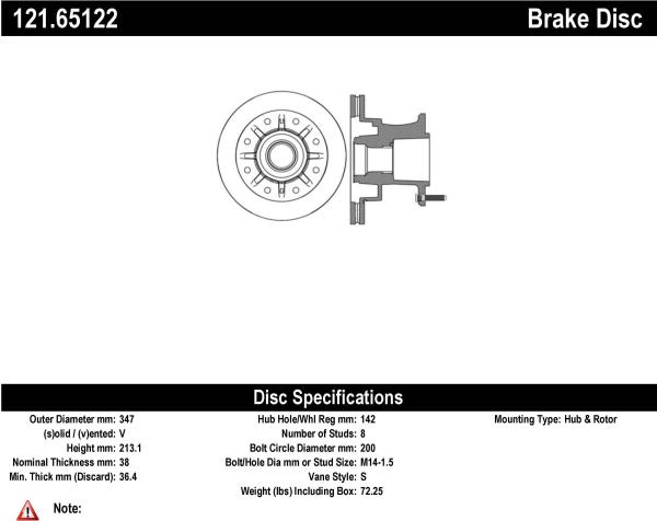 Front Disc Brake Rotor