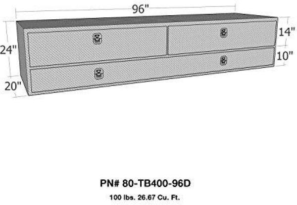 High Capacity Stake Bed Contractor Top Sider Tool Box by WESTIN - 80-TB400-96D pa5