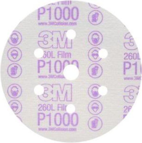 Hookit™ 260L 6" P1000 Grit Aluminum Oxide 7-Hole Hook-and-Loop Finishing Discs (100 Pieces) (Pack of 100) by 3M - 01069 pa4