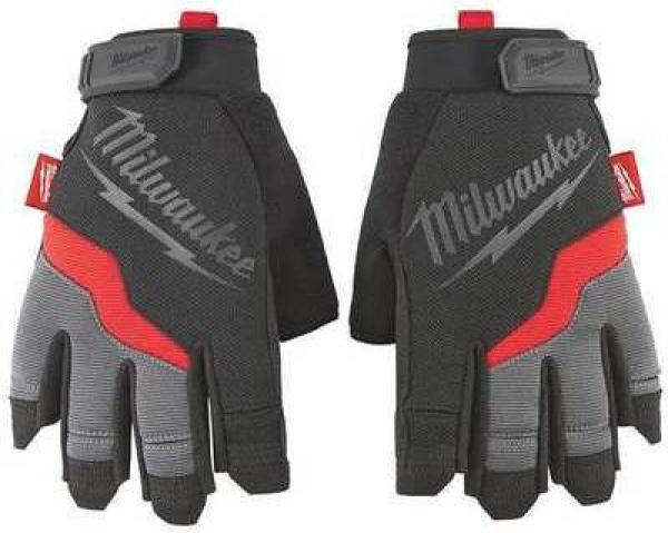Large Performance Fingerless Red/Black/Gray General Purpose Gloves by MILWAUKEE - 48-22-8742 pa2