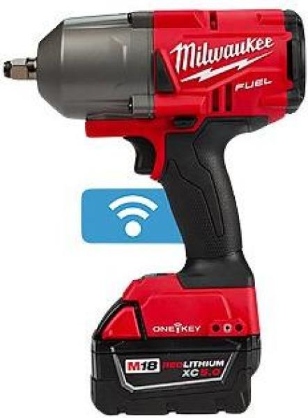 M18 Fuel™ 1/2" Drive Hog Ring Anvil 18 V Cordless 5.0 Ah Li-ion Impact Wrench Kit with ONE-KEY™ Wi Fi Module by MILWAUKEE - 2863-22 pa5