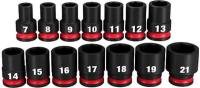 Purchase Top-Quality 3/8" Drive Metric 6-Point Standard Impact Socket Set (14 Pieces) by MILWAUKEE - 49-66-7007 pa5