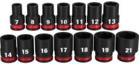 Purchase Top-Quality 3/8" Drive Metric 6-Point Standard Impact Socket Set (14 Pieces) by MILWAUKEE - 49-66-7007 pa6