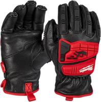 Large Impact Cut Level 5 Brown/Red/Black Goatskin Leather Impact Resistant Gloves by MILWAUKEE